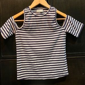Off the Shoukder Navy Stripe Top